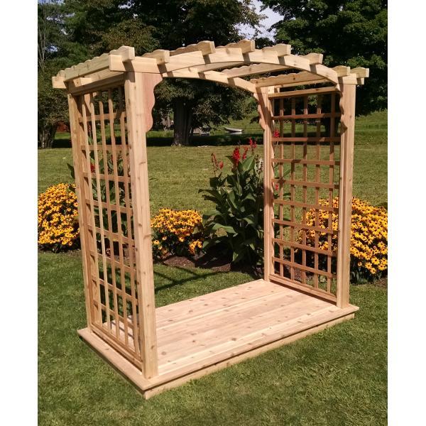 A &amp; L Furniture Western Red Cedar Cambridge Arbor &amp; Deck Porch Swing Stands 4ft / Unfinished