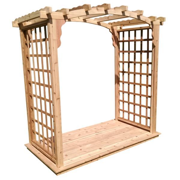 A &amp; L Furniture Western Red Cedar Cambridge Arbor &amp; Deck Porch Swing Stands 4ft / Unfinished