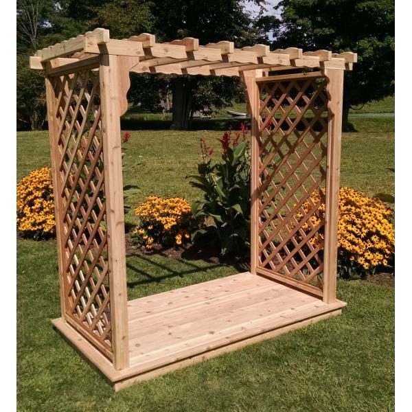 A &amp; L Furniture Western Red Cedar Covington Arbor &amp; Deck Porch Swing Stands 4ft / Unfinished