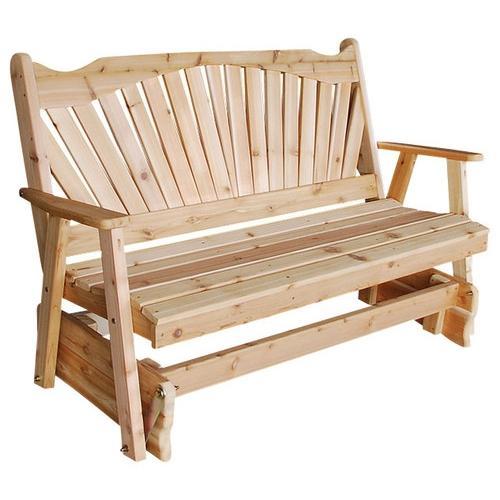A &amp; L Furniture Western Red Cedar Fanback Glider Gliders 4ft / Unfinished