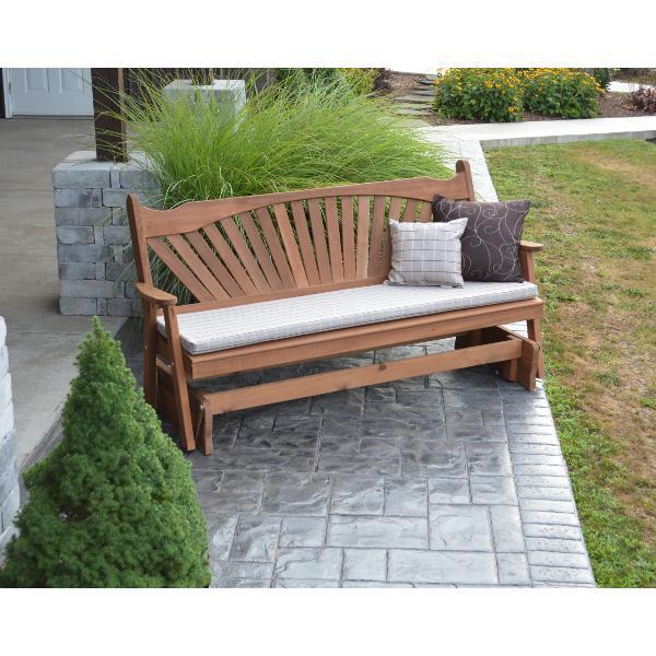 A &amp; L Furniture Western Red Cedar Fanback Glider Gliders 4ft / Unfinished