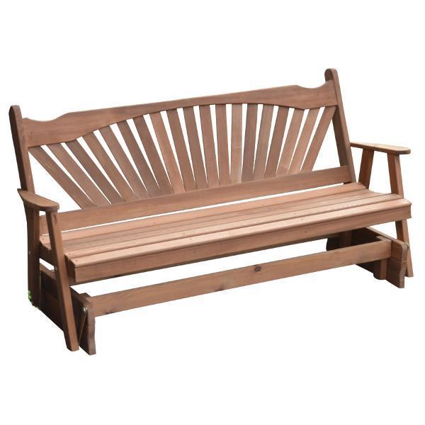 A &amp; L Furniture Western Red Cedar Fanback Glider Gliders 4ft / Unfinished