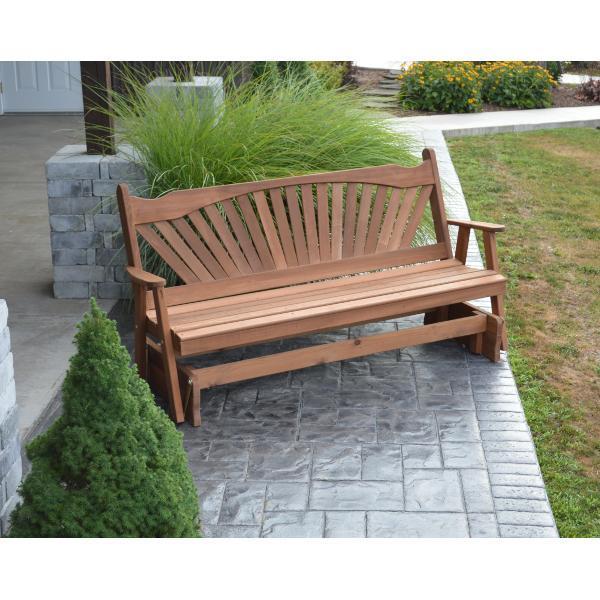 A &amp; L Furniture Western Red Cedar Fanback Glider Gliders 4ft / Unfinished