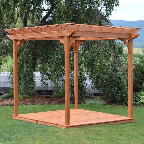 A &amp; L Furniture Western Red Cedar Pergola with Deck &amp; Swing Hangers Pergolas 6'x8' / Unfinished