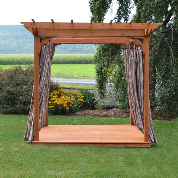 A &amp; L Furniture Western Red Cedar Pergola with Deck &amp; Swing Hangers Pergolas 6'x8' / Unfinished