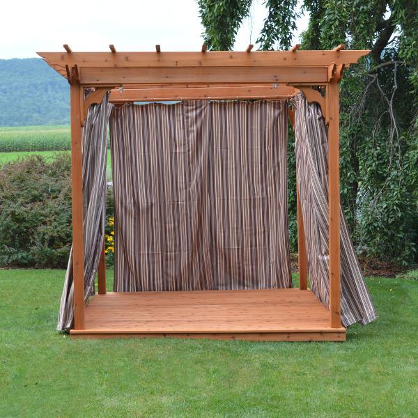 A &amp; L Furniture Western Red Cedar Pergola with Deck &amp; Swing Hangers Pergolas 6'x8' / Unfinished
