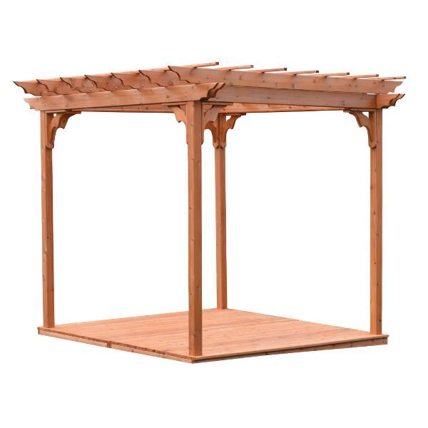 A &amp; L Furniture Western Red Cedar Pergola with Deck &amp; Swing Hangers Pergolas 6'x8' / Unfinished