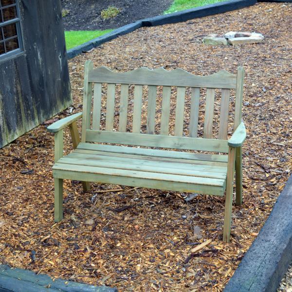 A &amp; L Furniture Western Red Cedar Royal English Garden Bench Garden Benches 4ft / Unfinished
