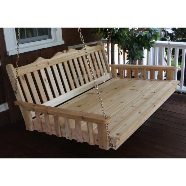 A &amp; L Furniture Western Red Cedar Royal English Garden Swingbed Swing Beds 4ft / Unfinished