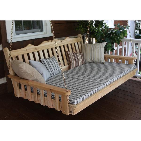 A &amp; L Furniture Western Red Cedar Royal English Garden Swingbed Swing Beds 4ft / Unfinished