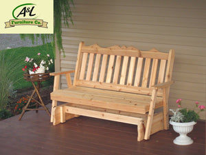 A & L Furniture Western Red Cedar Royal English Glider Gliders 4ft / Unfinished