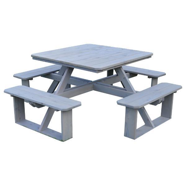 A &amp; L Furniture Western Red Cedar Square Walk-In Table Picnic Table Unfinished / No