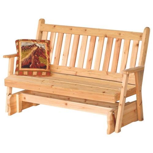 A &amp; L Furniture Western Red Cedar Traditional English Glider Gliders 4ft / Unfinished