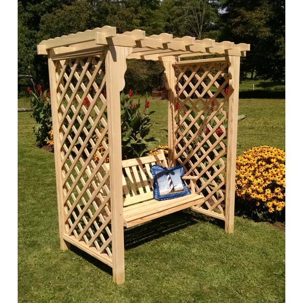 A &amp; L Furniture Yellow Pine Covington Arbor &amp; Swing