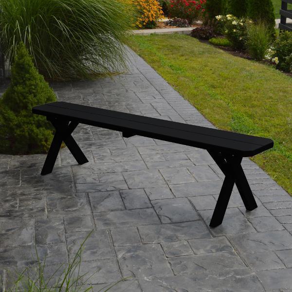 A &amp; L Furniture Yellow Pine Crossleg Bench Picnic Bench 2ft / Unfinished