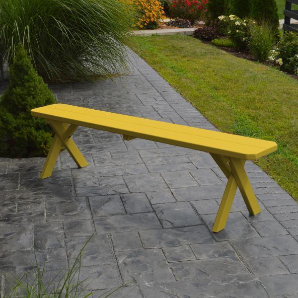 A &amp; L Furniture Yellow Pine Crossleg Bench Picnic Bench 2ft / Unfinished