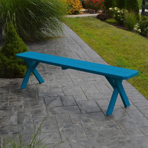 A & L Furniture Yellow Pine Crossleg Bench Picnic Bench 2ft / Unfinished