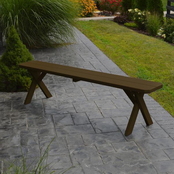 A &amp; L Furniture Yellow Pine Crossleg Bench Picnic Bench 2ft / Unfinished
