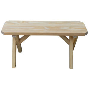 A & L Furniture Yellow Pine Crossleg Bench Picnic Bench 2ft / Unfinished