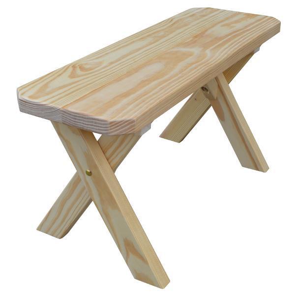 A &amp; L Furniture Yellow Pine Crossleg Bench Picnic Bench 2ft / Unfinished