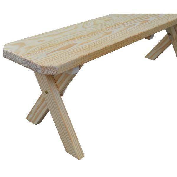 A &amp; L Furniture Yellow Pine Crossleg Bench Picnic Bench 2ft / Unfinished