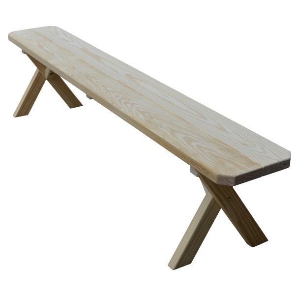 A &amp; L Furniture Yellow Pine Crossleg Bench Picnic Bench 2ft / Unfinished