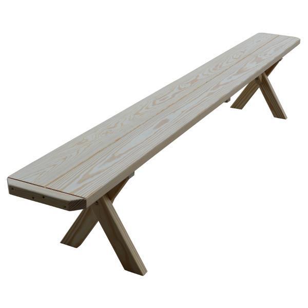 A &amp; L Furniture Yellow Pine Crossleg Bench Picnic Bench 2ft / Unfinished