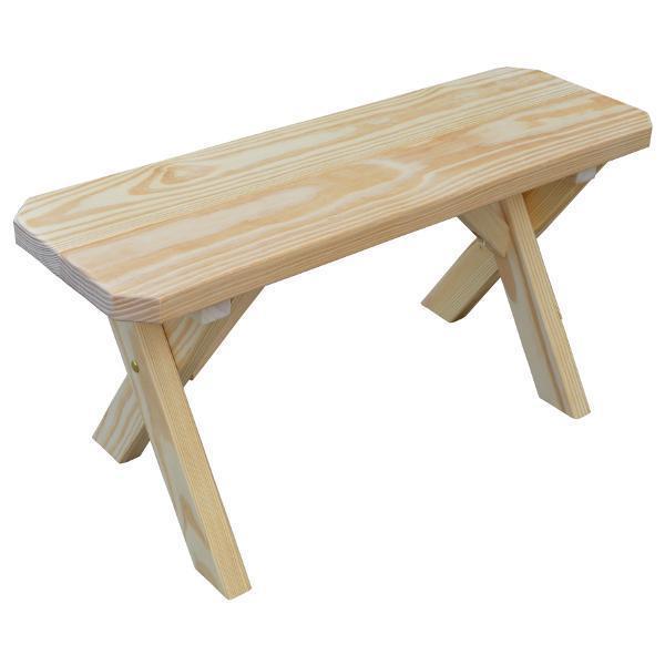 A &amp; L Furniture Yellow Pine Crossleg Bench Size 5ft, 6ft, 8ft Picnic Bench 5ft / Unfinished