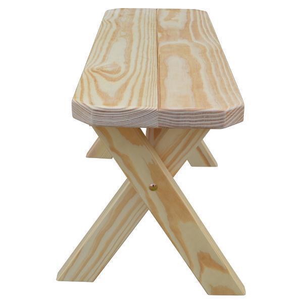 A &amp; L Furniture Yellow Pine Crossleg Bench Size 5ft, 6ft, 8ft Picnic Bench 5ft / Unfinished