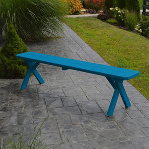 A & L Furniture Yellow Pine Crossleg Bench Size 5ft, 6ft, 8ft Picnic Bench 5ft / Unfinished