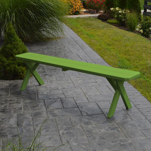 A & L Furniture Yellow Pine Crossleg Bench Size 5ft, 6ft, 8ft Picnic Bench 5ft / Unfinished