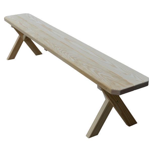 A &amp; L Furniture Yellow Pine Crossleg Bench Size 5ft, 6ft, 8ft Picnic Bench 5ft / Unfinished