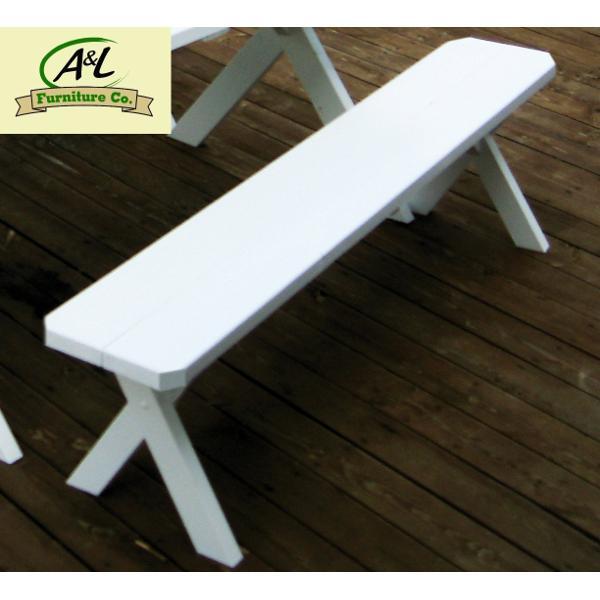 A &amp; L Furniture Yellow Pine Crossleg Bench Size 5ft, 6ft, 8ft Picnic Bench 5ft / Unfinished