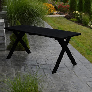 A & L Furniture Yellow Pine Crossleg Table – Size 4ft & 5ft Outdoor Tables 4ft / Black / No