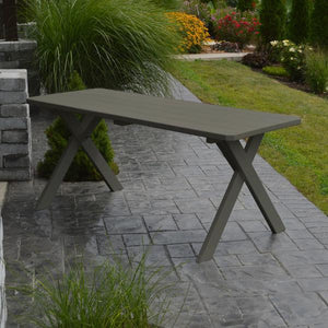 A & L Furniture Yellow Pine Crossleg Table – Size 4ft & 5ft Outdoor Tables 4ft / Olive Gray / No