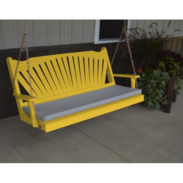 Yellow Pine Fan Back Style Porch Swing - The Charming Bench Company