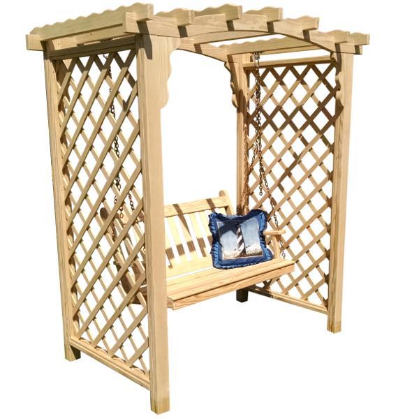 A &amp; L Furniture Yellow Pine Jamesport Arbor &amp; Swing Porch Swings 5ft / Unfinished