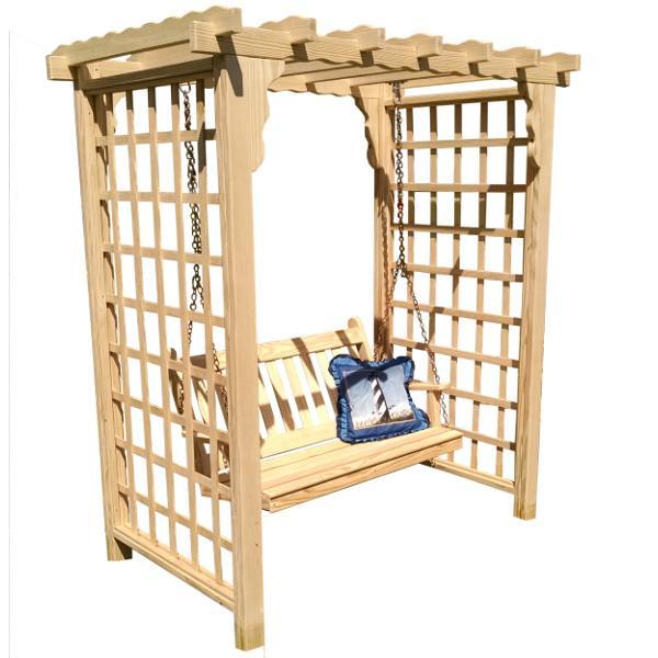 A &amp; L Furniture Yellow Pine Lexington Arbor &amp; Swing Porch Swings 5ft / Unfinished