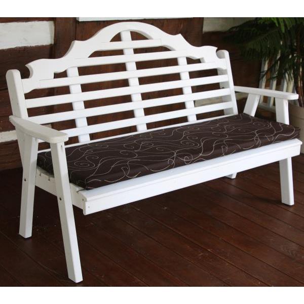 A &amp; L Furniture Yellow Pine Marlboro Garden Bench Garden Benches 4ft / Unfinished