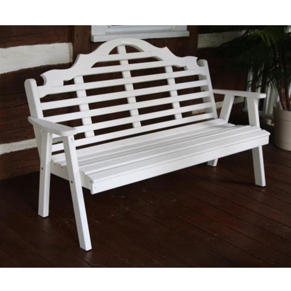 A &amp; L Furniture Yellow Pine Marlboro Garden Bench Garden Benches 4ft / Unfinished