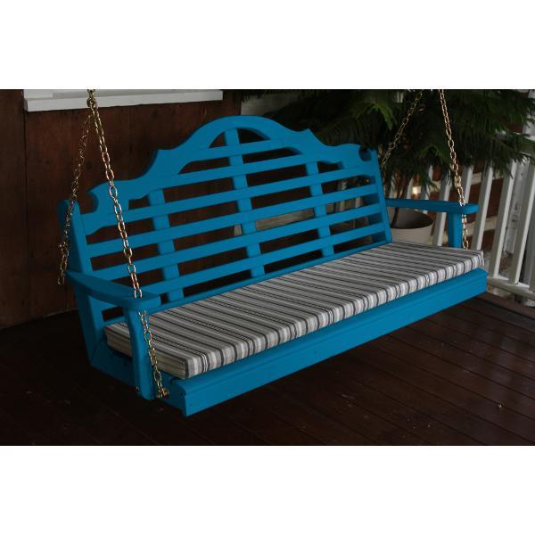 A &amp; L Furniture Yellow Pine Marlboro Swing Swings 5ft / Caribbean Blue