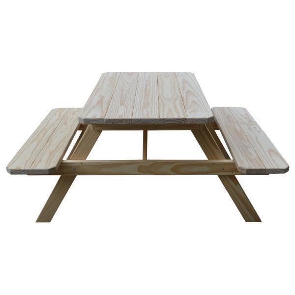 Yellow Pine Picnic Table with Attached Benches - The Charming Bench Company