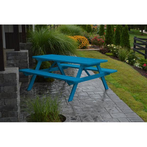 Yellow Pine Picnic Table with Attached Benches - The Charming Bench Company