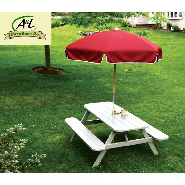 A &amp; L Furniture Yellow Pine Picnic Table with Attached Benches Size 6ft and 8ft Picnic Table 6ft / Unfinished / No