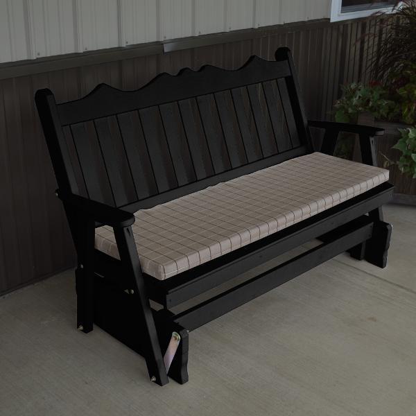 A &amp; L Furniture Yellow Pine Royal English Deluxe Glider Gliders 4ft / Black