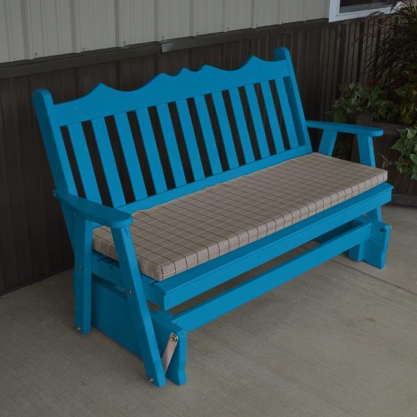A &amp; L Furniture Yellow Pine Royal English Deluxe Glider Gliders 4ft / Caribbean Blue
