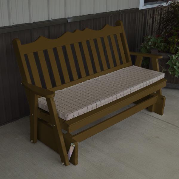 A &amp; L Furniture Yellow Pine Royal English Deluxe Glider Gliders 4ft / Coffee
