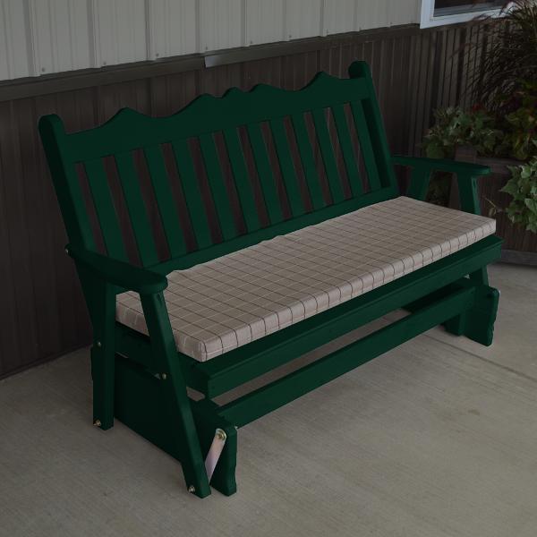 A &amp; L Furniture Yellow Pine Royal English Deluxe Glider Gliders 4ft / Dark Green