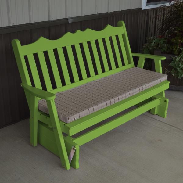 A &amp; L Furniture Yellow Pine Royal English Deluxe Glider Gliders 4ft / Lime