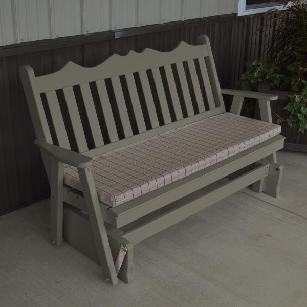 A &amp; L Furniture Yellow Pine Royal English Deluxe Glider Gliders 4ft / Olive Gray